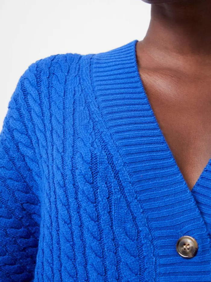 French Connection Jumpers and Cardigans Babysoft Cable Knit Cardigan Cobalt 8211 Woman