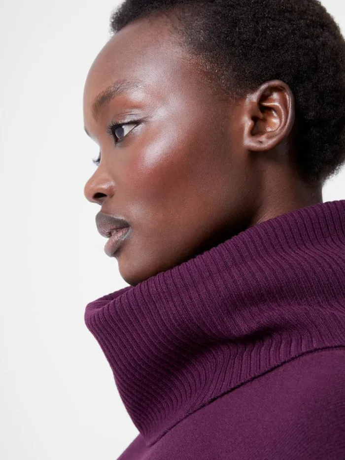 French Connection Jumpers and Cardigans Babysoft Ribbed Cowl Neck Jumper Blackberry 8211 Woman