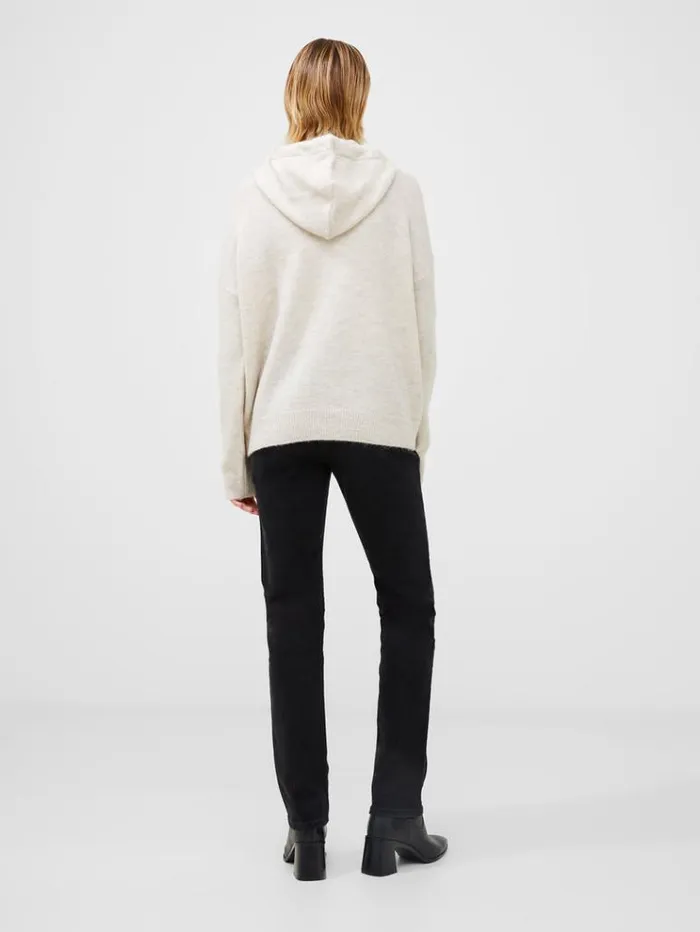 French Connection Jumpers and Cardigans Cable Knit Chevron Hoodie Oatmeal Mel 8211 Woman