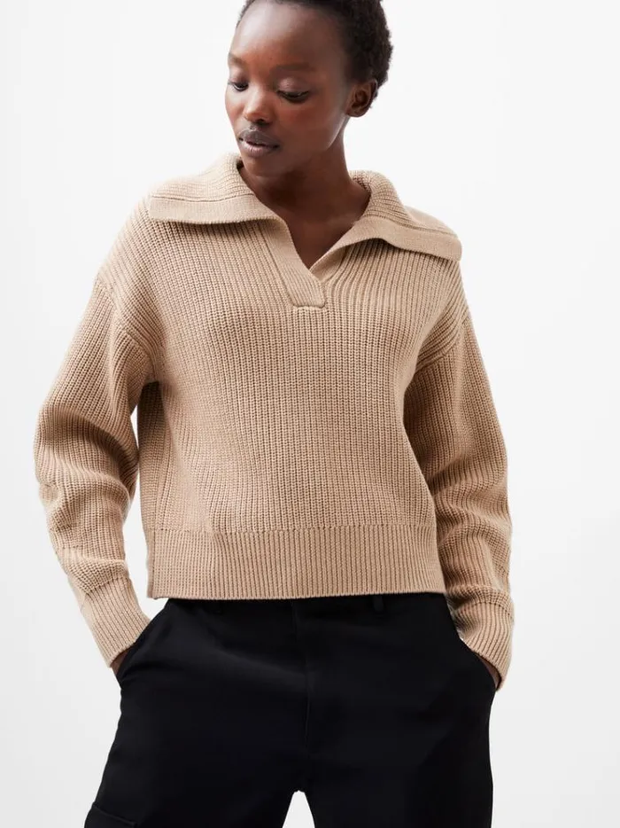 French Connection Jumpers and Cardigans Joss Collared Jumper Camel 8211 Woman French Connection Jumpers and Cardigans Joss Collared Jumper Camel 8211 Woman