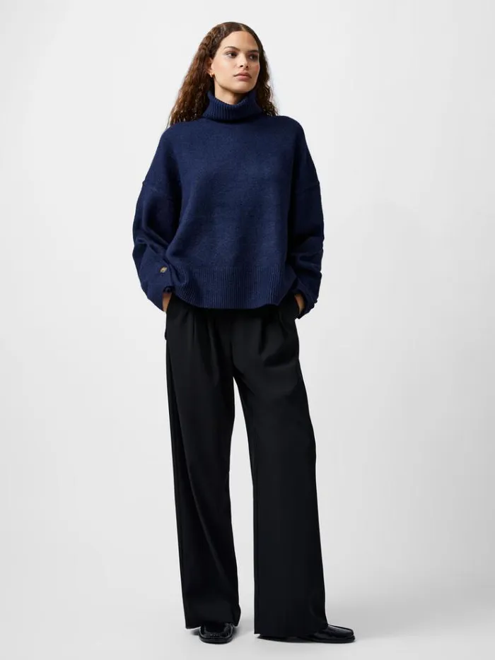 French Connection Jumpers and Cardigans Kezia Recycled Roll Neck Jumper Marine 8211 Woman