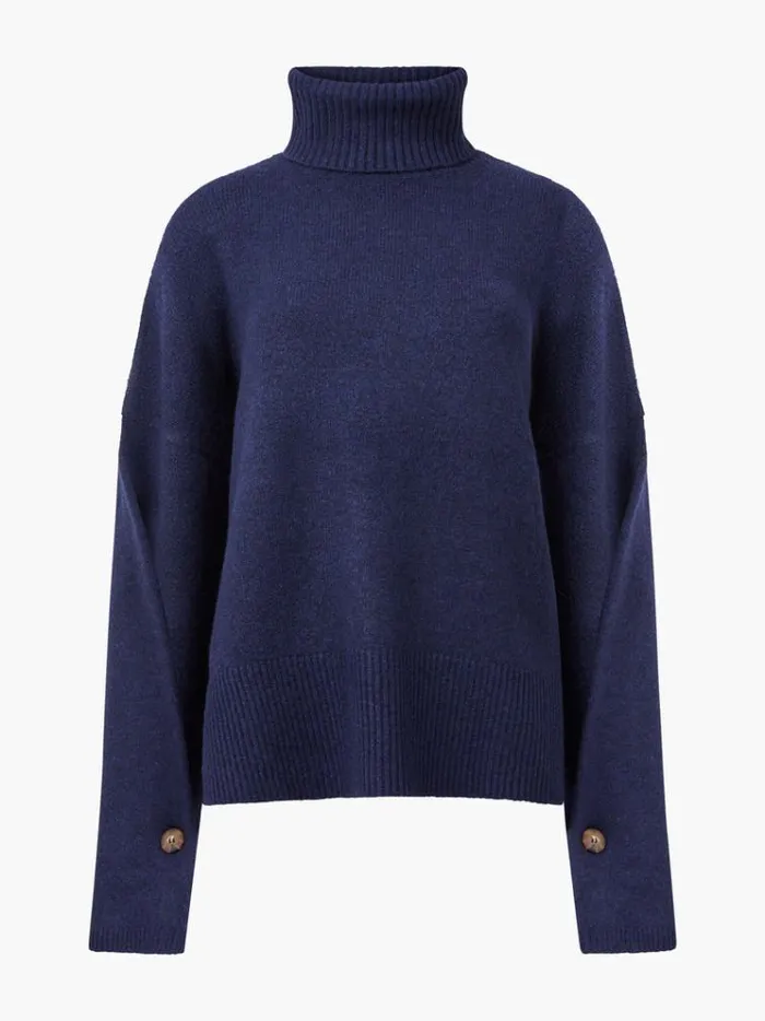 French Connection Jumpers and Cardigans Kezia Recycled Roll Neck Jumper Marine 8211 Woman