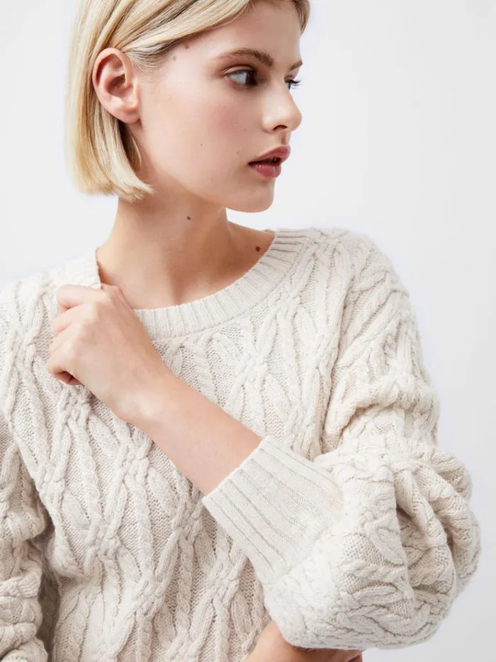 French Connection Jumpers and Cardigans Layon Jini Jumper Classic Cream 8211 Woman French Connection Jumpers and Cardigans Layon Jini Jumper Classic Cream 8211 Woman
