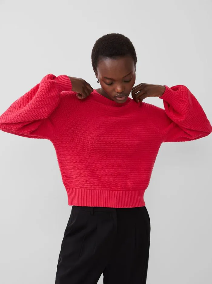 French Connection Jumpers and Cardigans Lily Mozart Jumper Raspberry Sorbet 8211 Woman