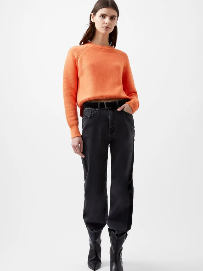 French Connection Jumpers and Cardigans Lily Mozart Long Sleeve Crew Neck Jumper Coral Rose 8211 Woman