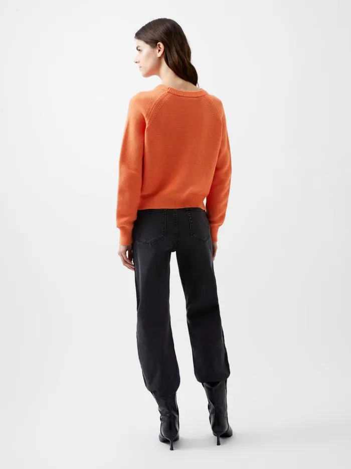 French Connection Jumpers and Cardigans Lily Mozart Long Sleeve Crew Neck Jumper Coral Rose 8211 Woman