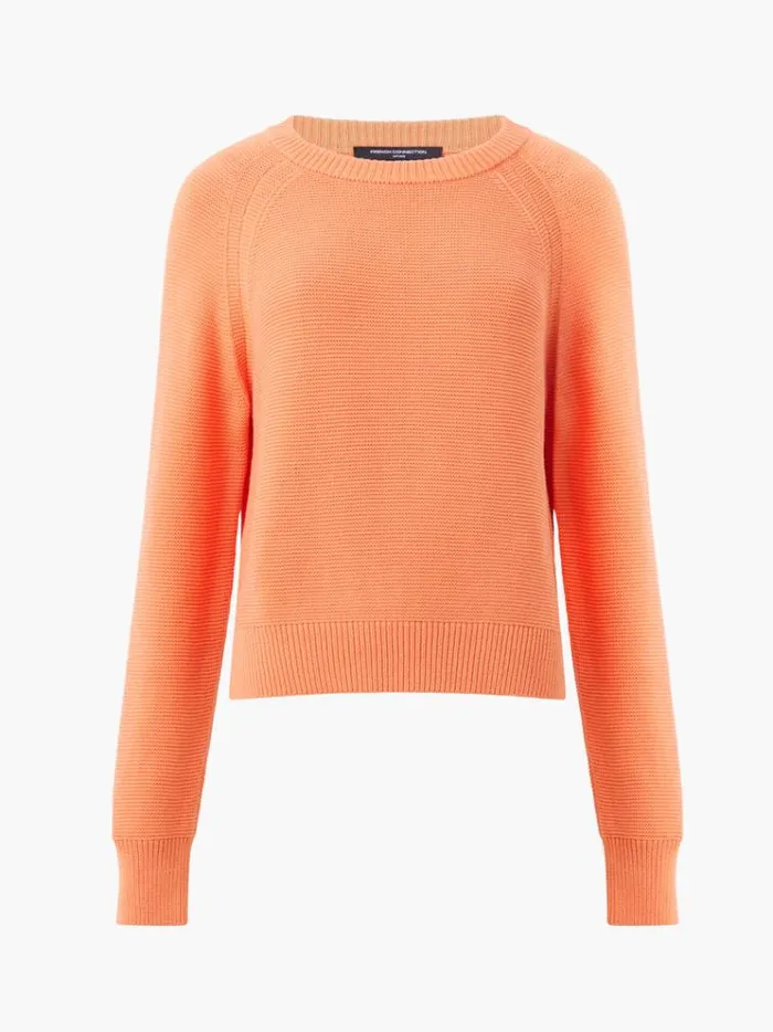 French Connection Jumpers and Cardigans Lily Mozart Long Sleeve Crew Neck Jumper Coral Rose 8211 Woman