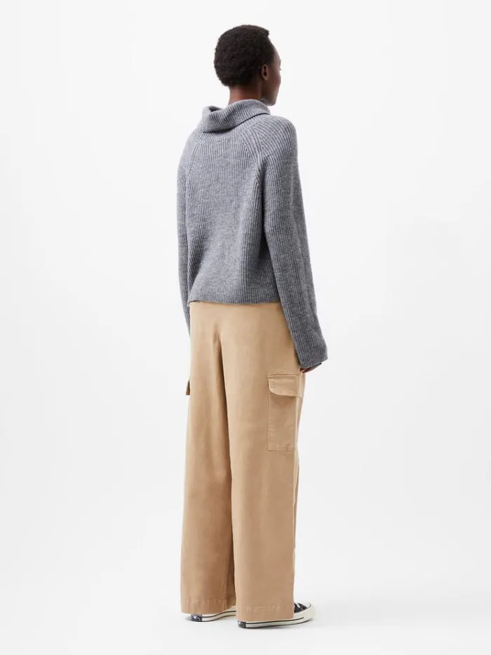 French Connection Jumpers and Cardigans Mersai Roll Neck Jumper Stone Grey Mel 8211 Woman