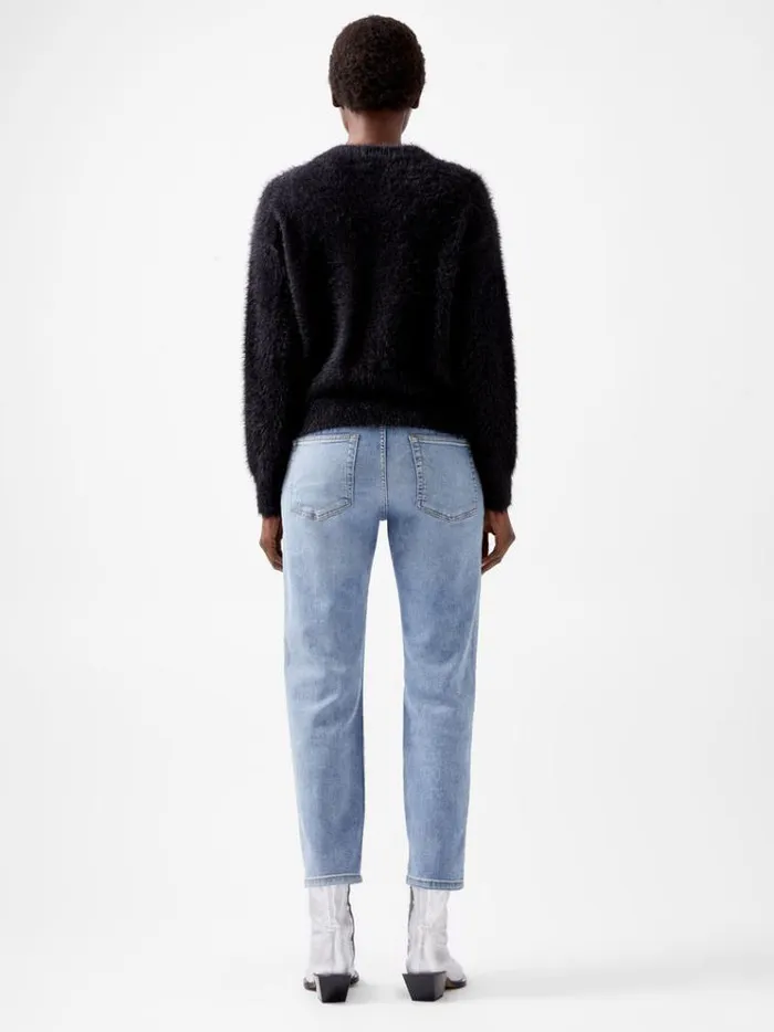 French Connection Jumpers and Cardigans Molly Feather Long Sleeve Cardigan Blackout 8211 Woman