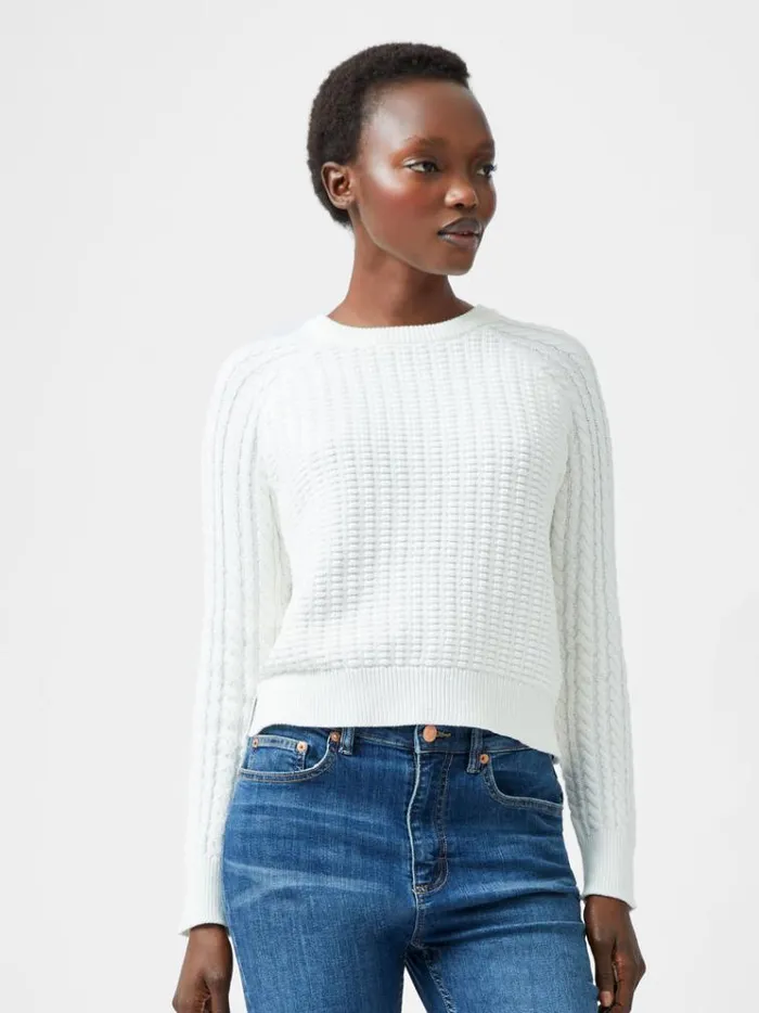French Connection Jumpers and Cardigans Mozart Popcorn Cable Knit Jumper Winter White 8211 Woman French Connection Jumpers and Cardigans Mozart Popcorn Cable Knit Jumper Winter White 8211 Woman