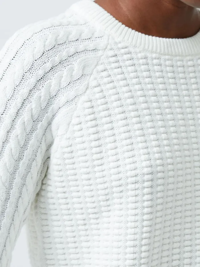 French Connection Jumpers and Cardigans Mozart Popcorn Cable Knit Jumper Winter White 8211 Woman