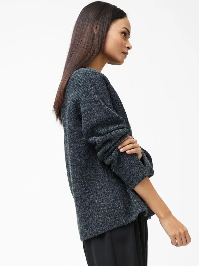 French Connection Jumpers and Cardigans Raglan Sleeve Jumper Charcoal 8211 Woman
