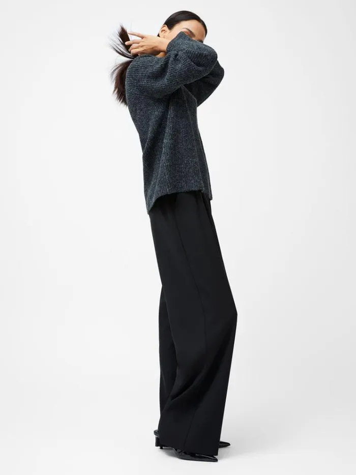 French Connection Jumpers and Cardigans Raglan Sleeve Jumper Charcoal 8211 Woman