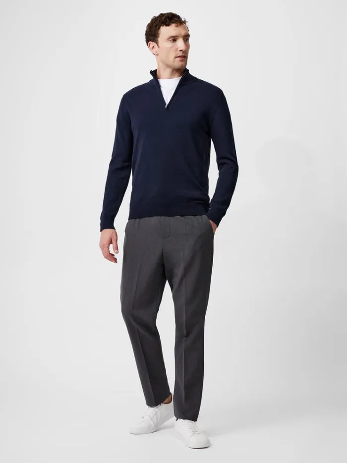 French Connection Knitwear 14 Zip Funnel Neck Top Marine 8211 Man