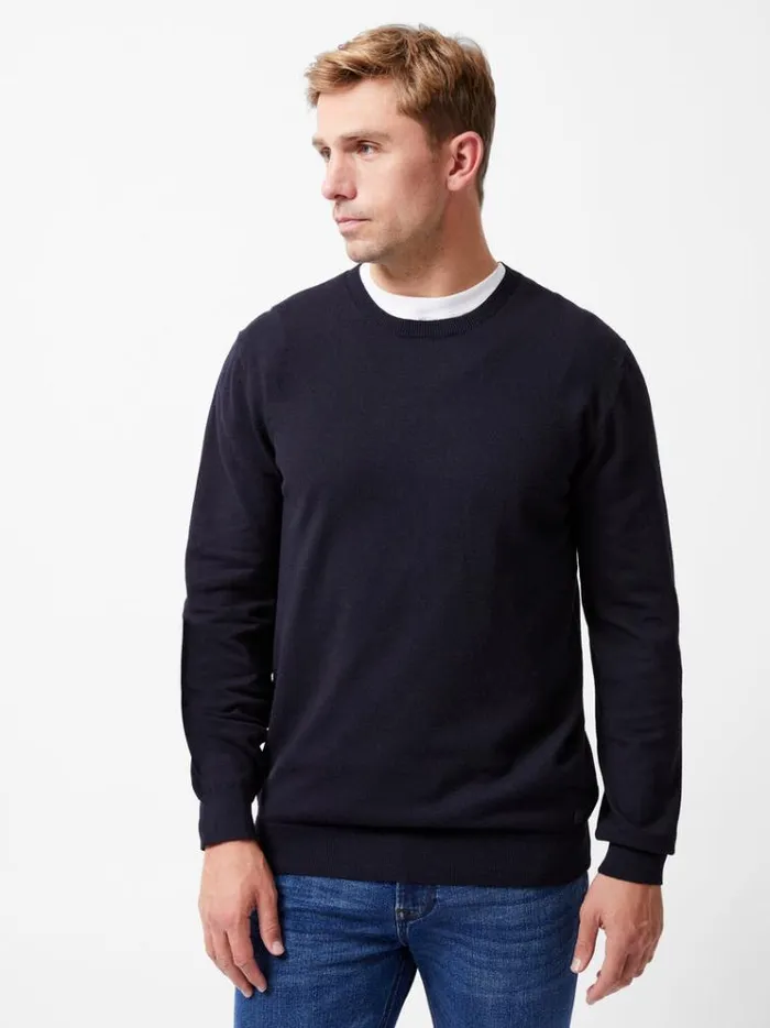 French Connection Knitwear Crew Neck Knit Jumper Navy 8211 Man