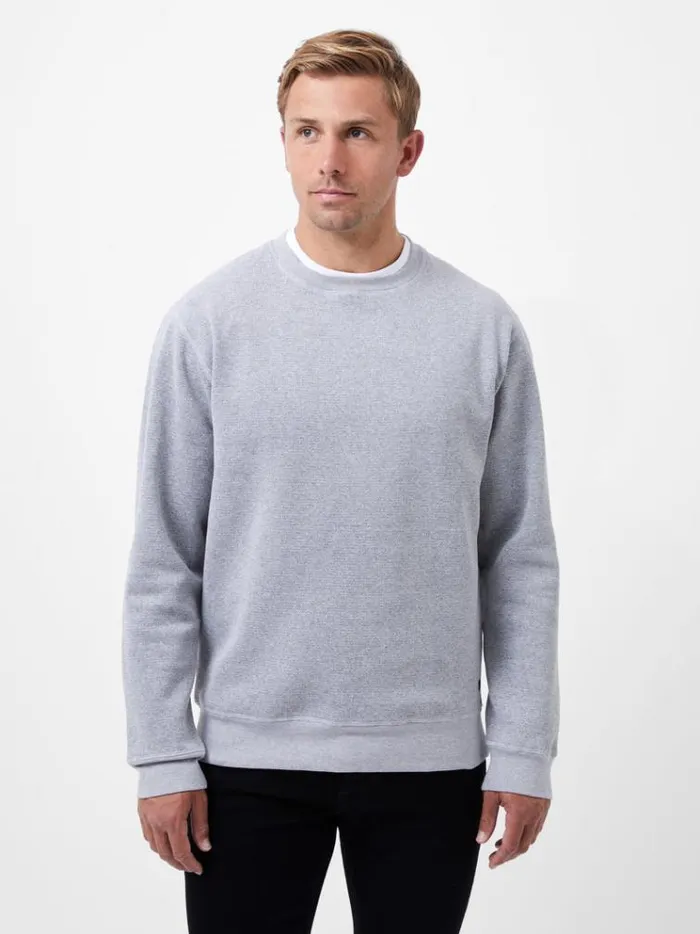 French Connection Knitwear Textured Crew Sweatshirt Grey 8211 Man