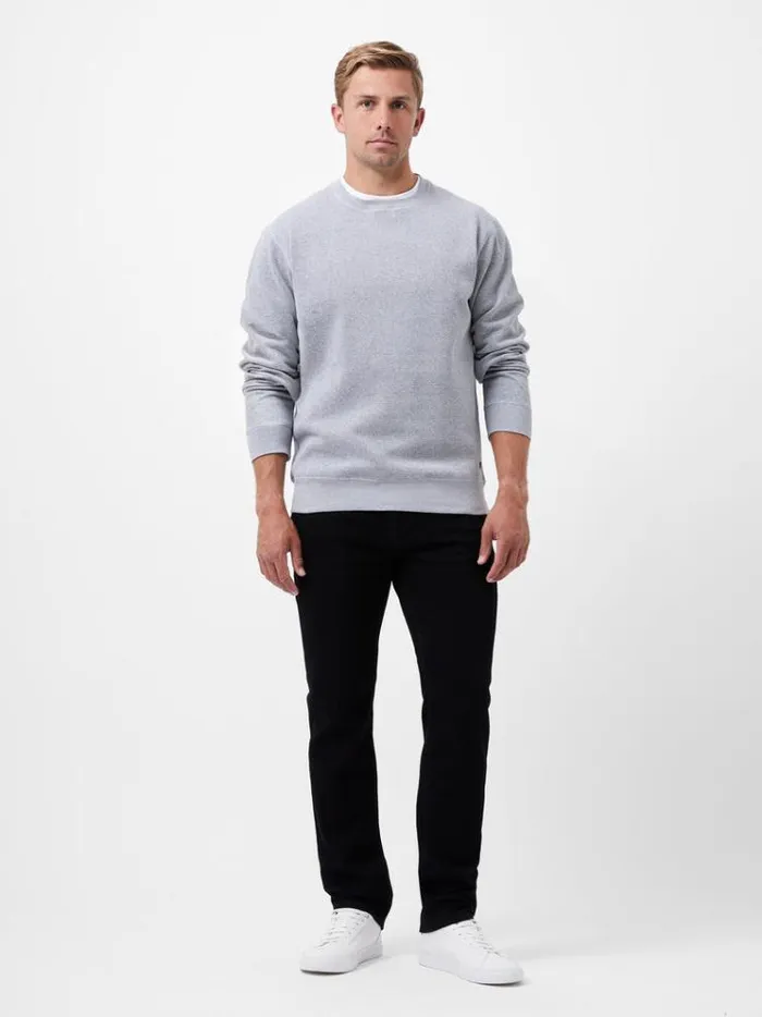 French Connection Knitwear Textured Crew Sweatshirt Grey 8211 Man
