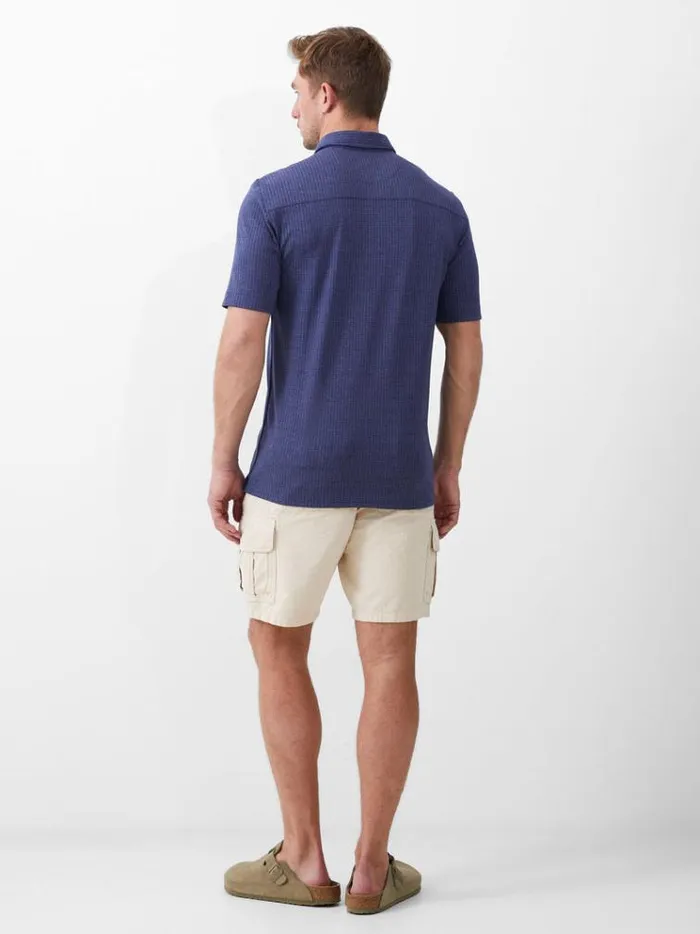 French Connection Shirts Ladder Texture Jersey Shirt Navy 8211 Man