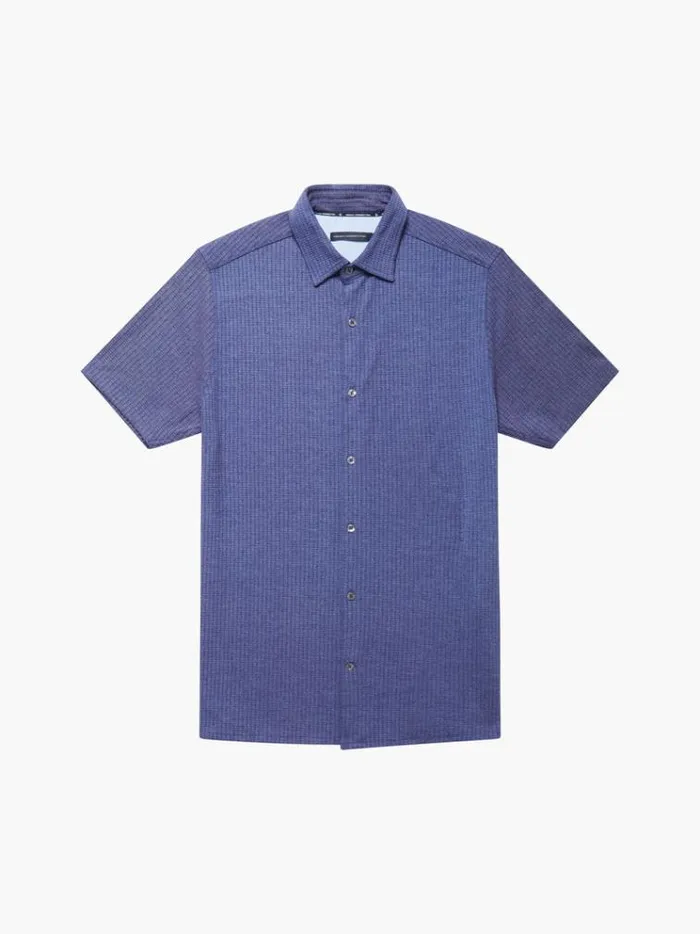 French Connection Shirts Ladder Texture Jersey Shirt Navy 8211 Man