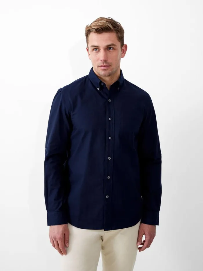 French Connection Shirts Long Sleeve Oxford Shirt Navy 8211 Man