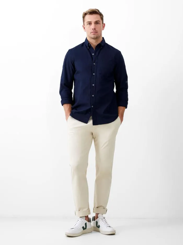 French Connection Shirts Long Sleeve Oxford Shirt Navy 8211 Man