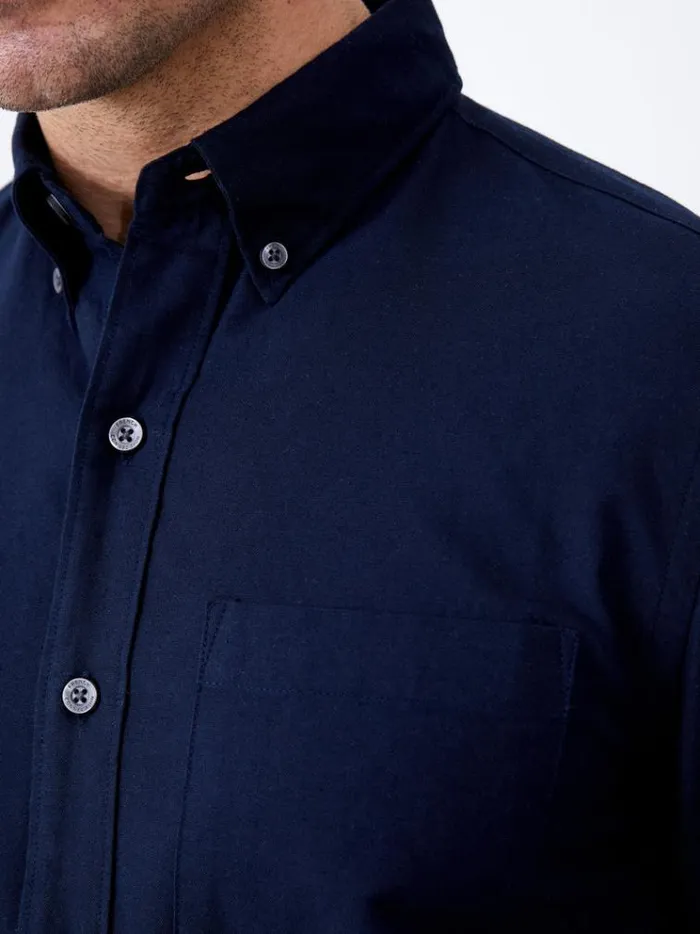 French Connection Shirts Long Sleeve Oxford Shirt Navy 8211 Man