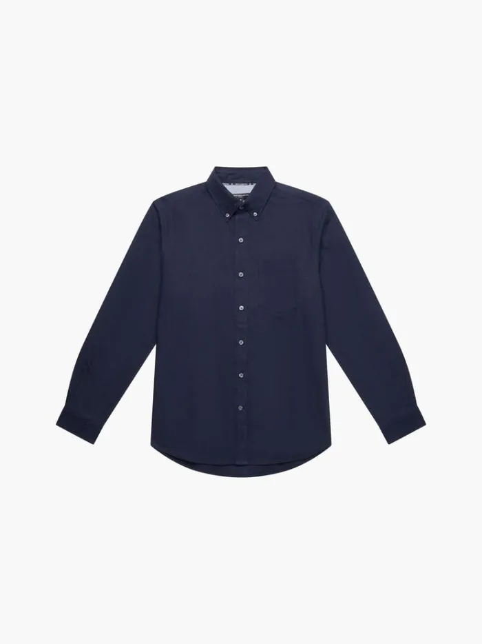 French Connection Shirts Long Sleeve Oxford Shirt Navy 8211 Man
