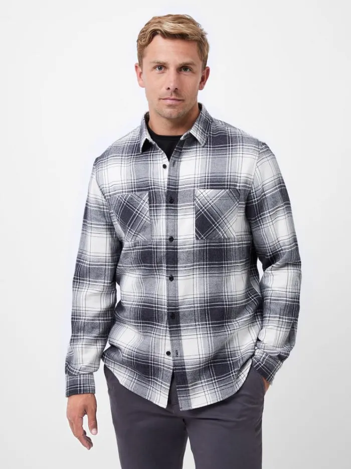 French Connection Shirts Two Pocket Flannel Shirt Black Check 8211 Man