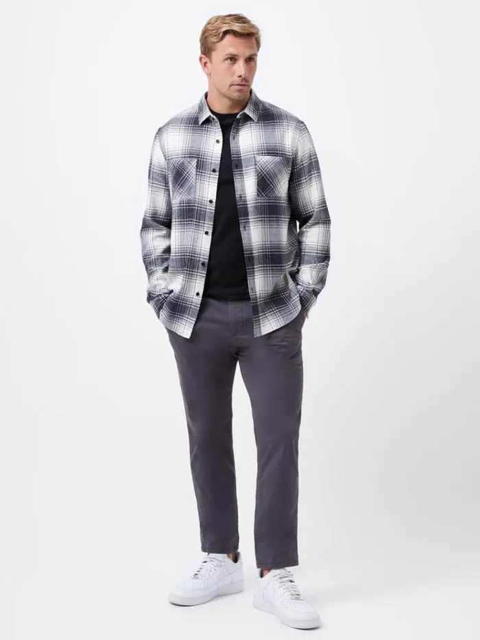 French Connection Shirts Two Pocket Flannel Shirt Black Check 8211 Man