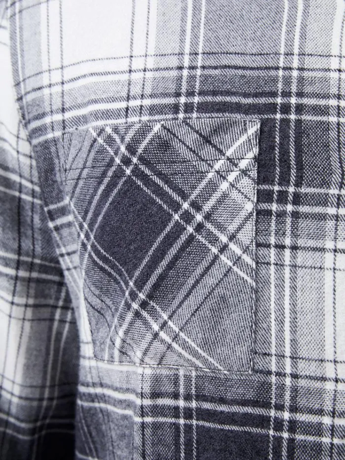 French Connection Shirts Two Pocket Flannel Shirt Black Check 8211 Man