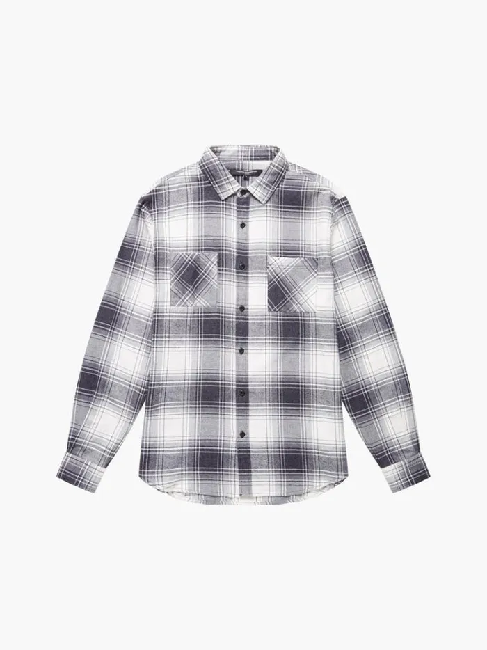 French Connection Shirts Two Pocket Flannel Shirt Black Check 8211 Man