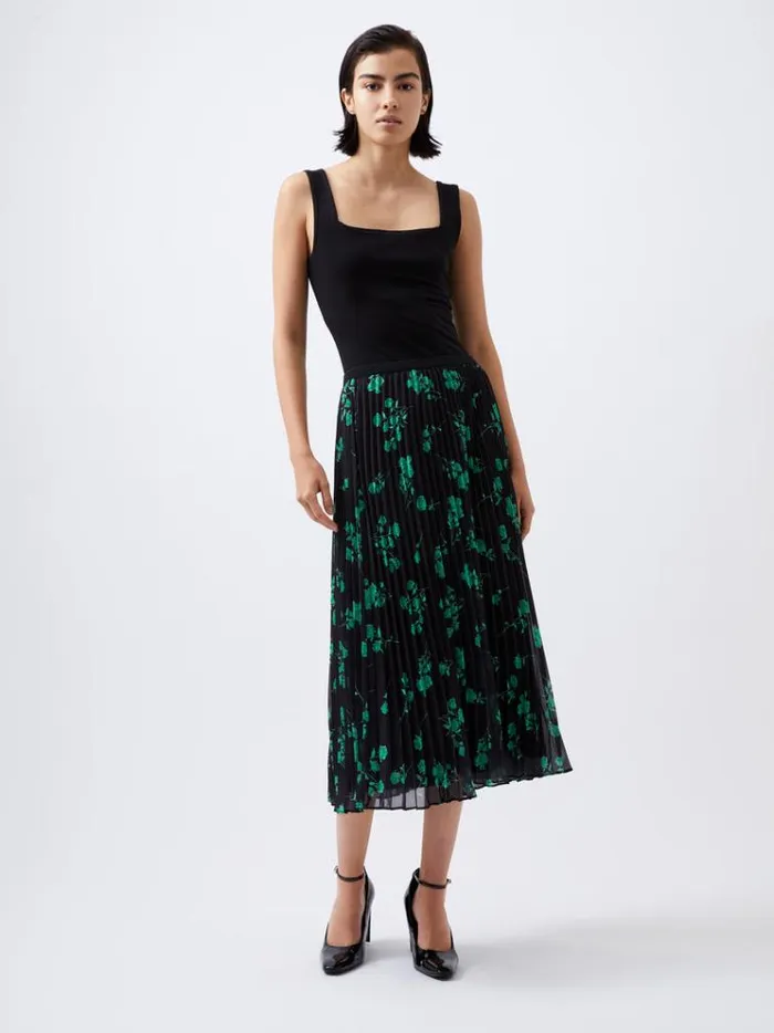 French Connection Skirts and Shorts Alessandra Recycled Pleated Skirt Blackoutminted Grn 8211 Woman French Connection Skirts and Shorts Alessandra Recycled Pleated Skirt Blackoutminted Grn 8211 Woman