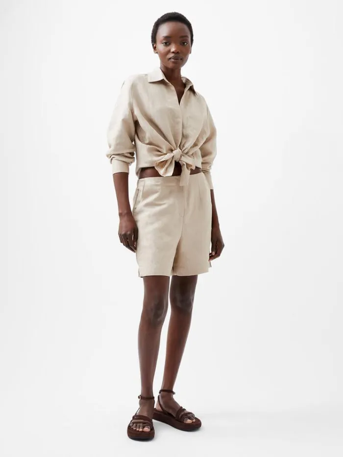 French Connection Skirts and Shorts Birdie Linen Tailored Shorts Wild Wheat 8211 Woman French Connection Skirts and Shorts Birdie Linen Tailored Shorts Wild Wheat 8211 Woman