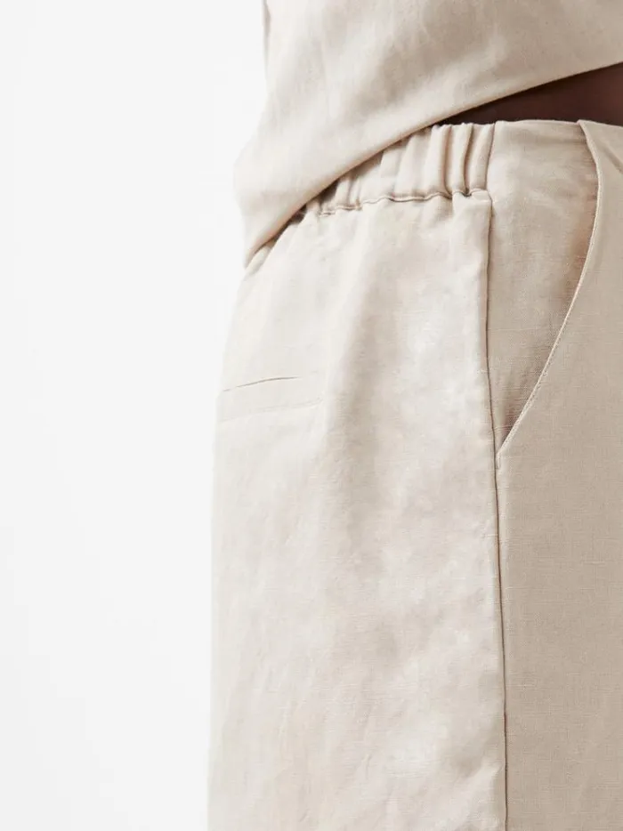French Connection Skirts and Shorts Birdie Linen Tailored Shorts Wild Wheat 8211 Woman
