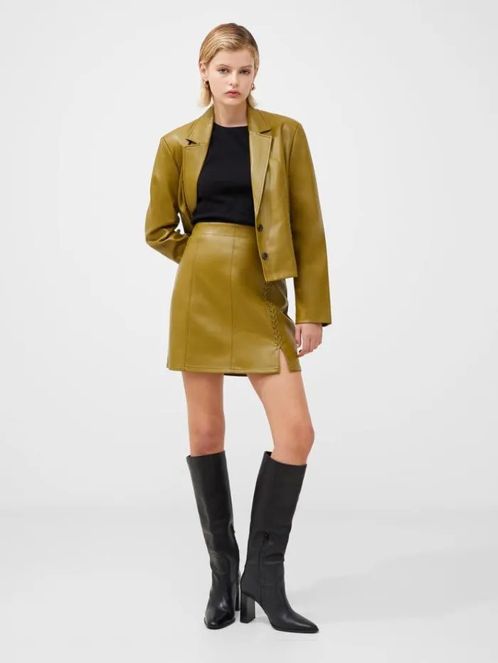 French Connection Skirts and Shorts Crolenda Pu Mini Skirt Nutria 8211 Woman