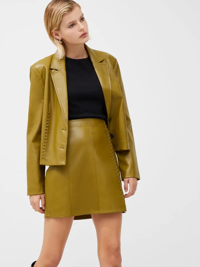 French Connection Skirts and Shorts Crolenda Pu Mini Skirt Nutria 8211 Woman