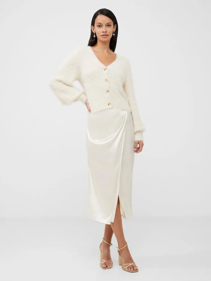 French Connection Skirts and Shorts Inu Satin Wrap Midi Skirt Classic Cream 8211 Woman French Connection Skirts and Shorts Inu Satin Wrap Midi Skirt Classic Cream 8211 Woman