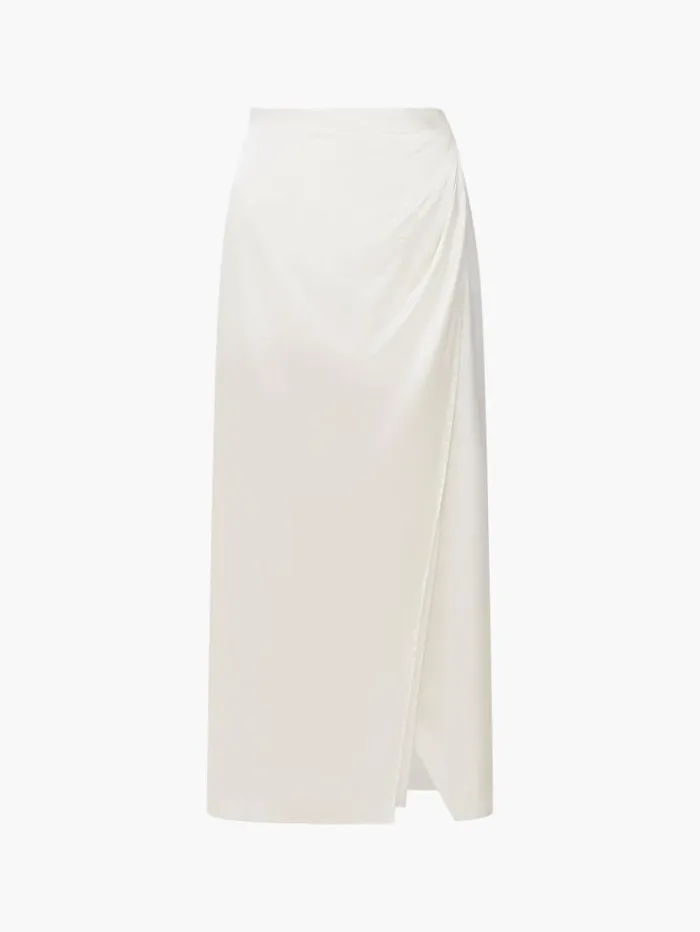 French Connection Skirts and Shorts Inu Satin Wrap Midi Skirt Classic Cream 8211 Woman