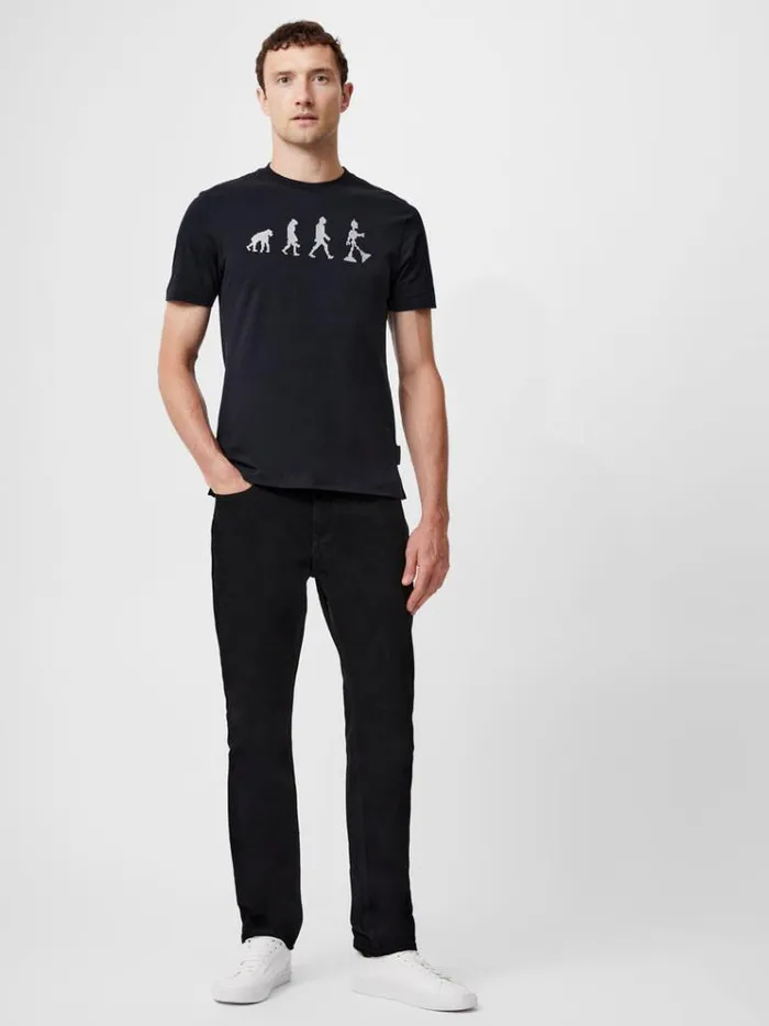 French Connection TShirts and Polo Shirts Embroidered Evolution Graphic TShirt Black 8211 Man