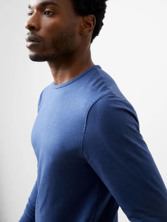 French Connection TShirts and Polo Shirts Long Sleeve Stretch TShirt Navy Mel 8211 Man
