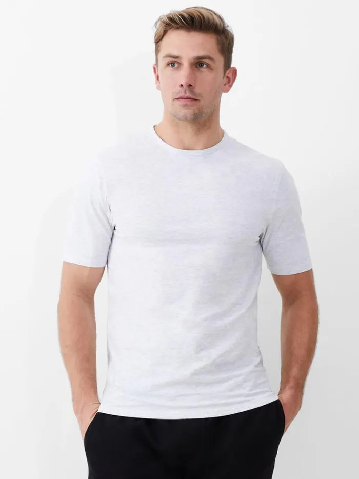 French Connection TShirts and Polo Shirts Short Sleeve Stretch TShirt Lt Grey Melange 8211 Man French Connection TShirts and Polo Shirts Short Sleeve Stretch TShirt Lt Grey Melange 8211 Man