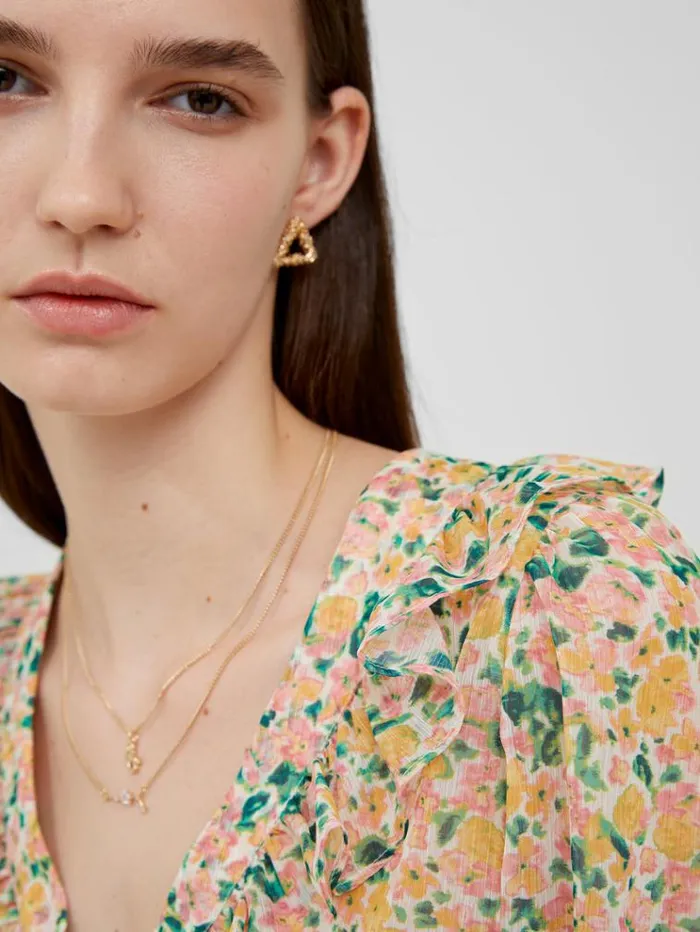 French Connection Tops Aleezia Hallie Crinkle Shirt Pear 8211 Woman