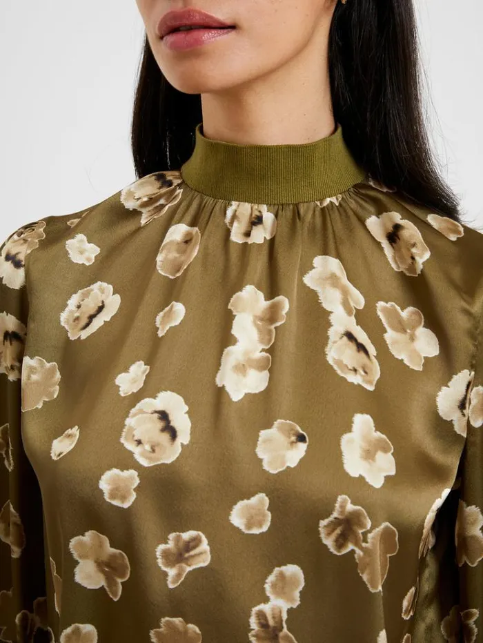 French Connection Tops Bronwen Aleeya Satin Top Nutria 8211 Woman