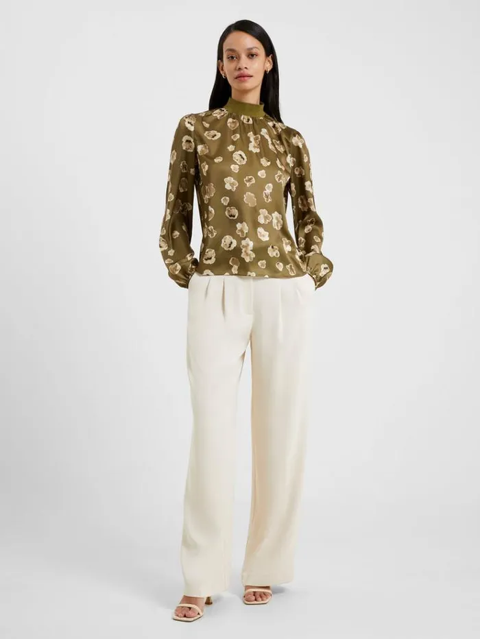 French Connection Tops Bronwen Aleeya Satin Top Nutria 8211 Woman