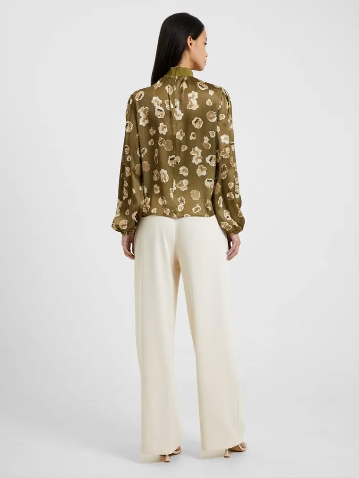 French Connection Tops Bronwen Aleeya Satin Top Nutria 8211 Woman