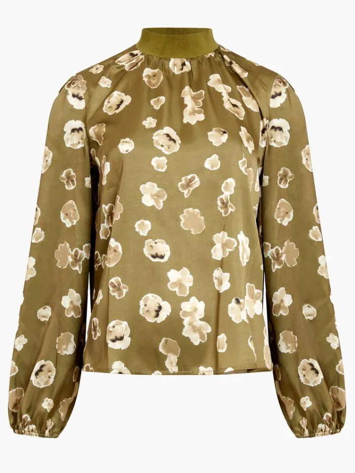 French Connection Tops Bronwen Aleeya Satin Top Nutria 8211 Woman