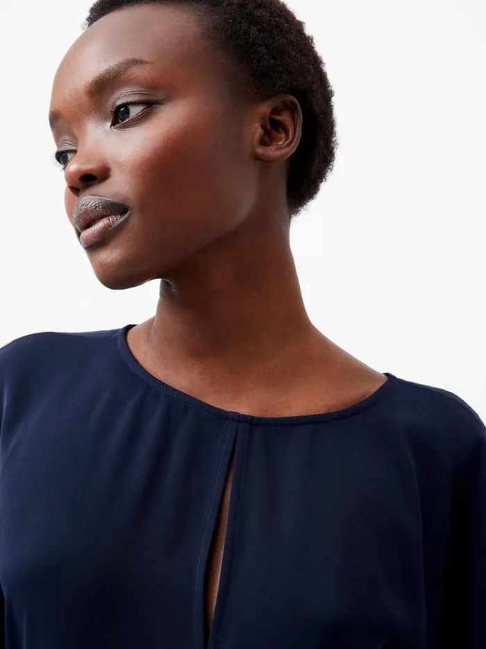 French Connection Tops Carmen Recycled Crepe Flare Sleeve Top Marine 8211 Woman French Connection Tops Carmen Recycled Crepe Flare Sleeve Top Marine 8211 Woman