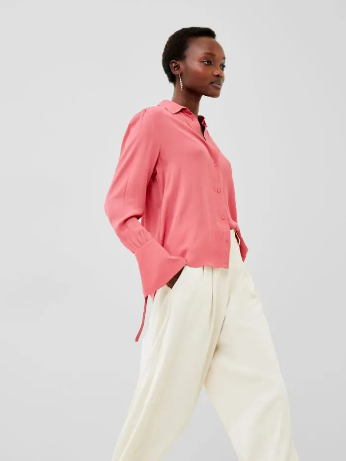 French Connection Tops Cecile Crepe Shirt Rose Kiss 8211 Woman