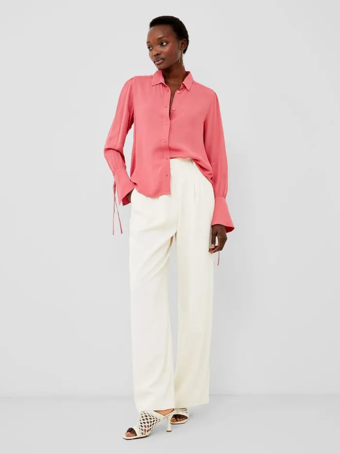 French Connection Tops Cecile Crepe Shirt Rose Kiss 8211 Woman