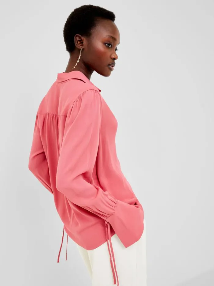 French Connection Tops Cecile Crepe Shirt Rose Kiss 8211 Woman